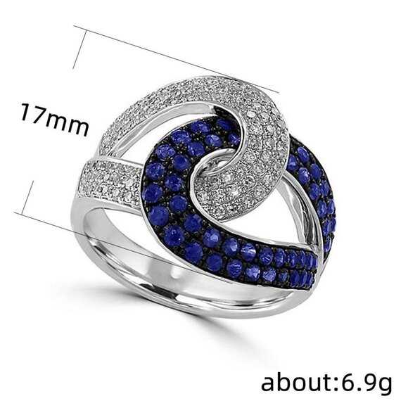 💞 Cross Surround Tiny Zircons Interlaced Design Silver Rings for Women,PD408 - Picture 3 of 3